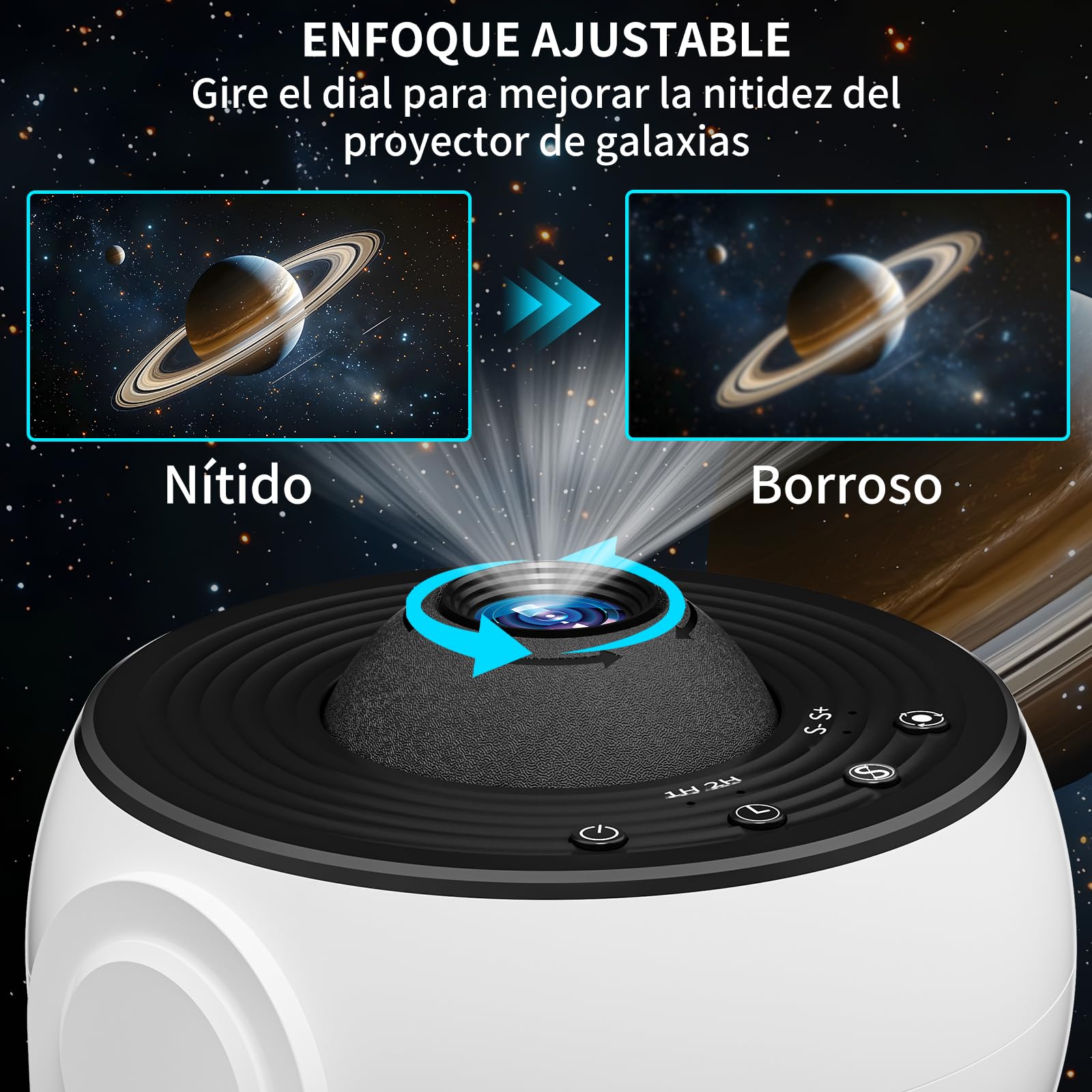 FlyEagle Proyector De Galaxias Y Estrellas Real, Proyector Estrellas 13 En 1, Luz Nocturna Con Temporizador, Proyector Planetario Con RotacióN De 360°, Proyector De Galaxias Adultos NiñOs, Blanco - 5