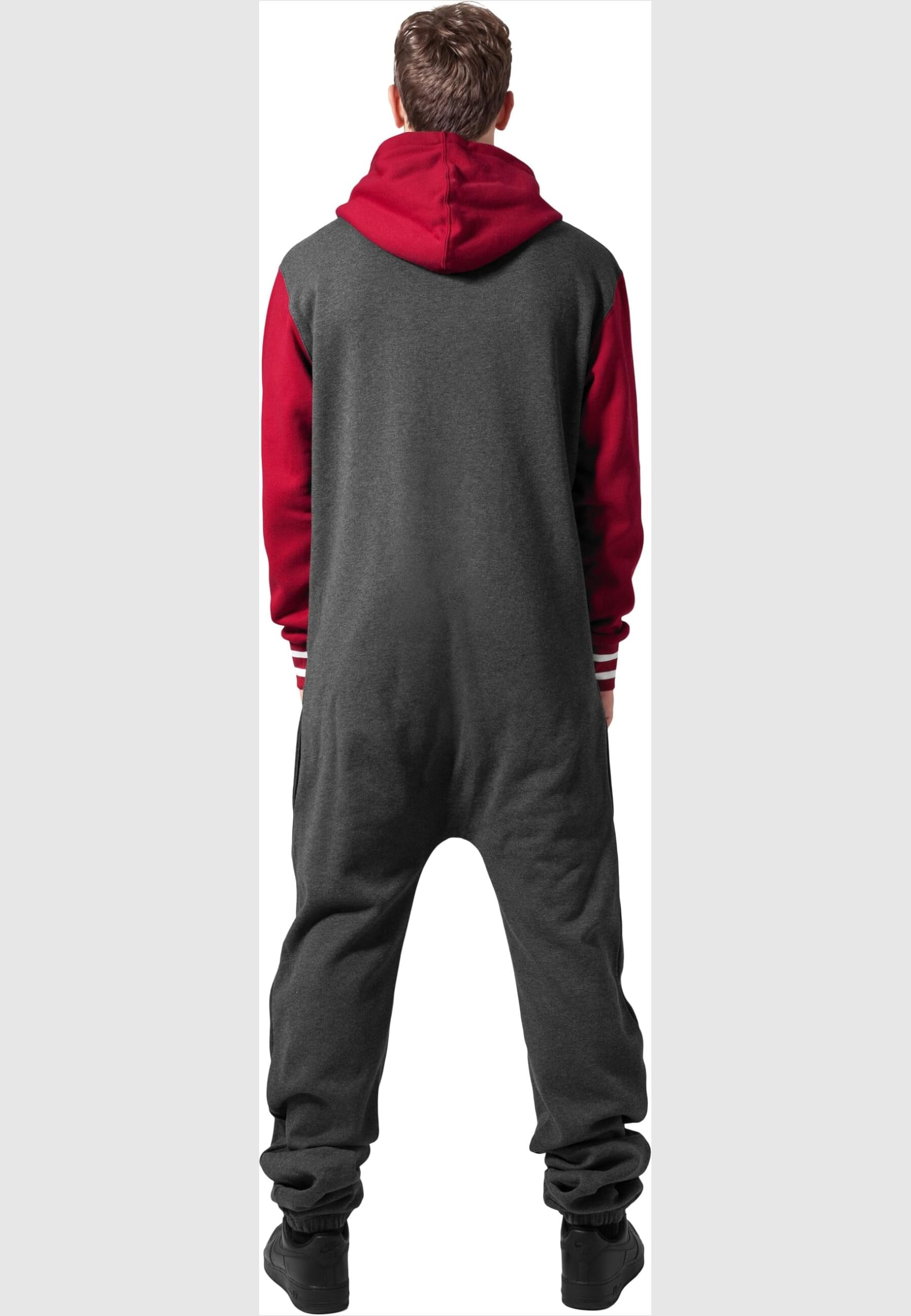 Urban Classics Męskie śpioszki College Sweat Jumpsuit, wielokolorowy (Cha/Ruby 465), XL-XXL
