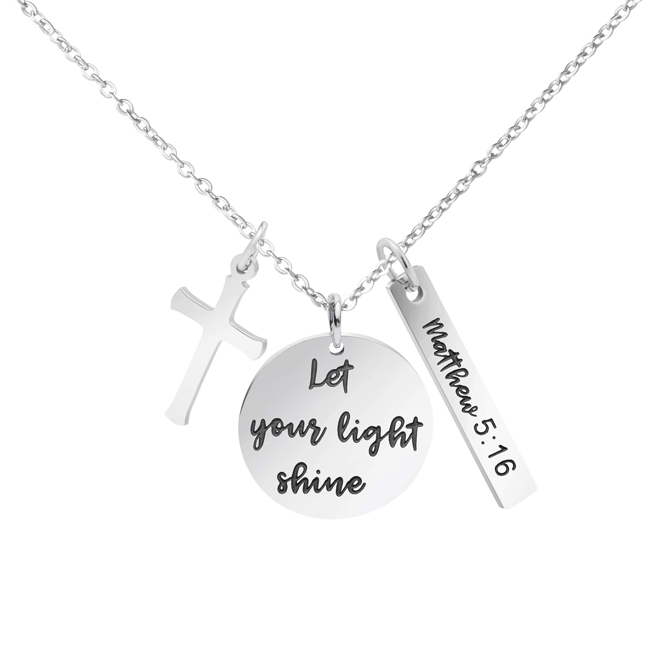 Bible Verse Cross Pendant 𝐂𝐡𝐫𝐢𝐬𝐭𝐢𝐚𝐧 𝐍𝐞𝐜𝐤𝐥𝐚𝐜𝐞𝐬 Prayer Charm Faith Religious Birthday Christmas Jewelry for 𝐖𝐨𝐦𝐞𝐧