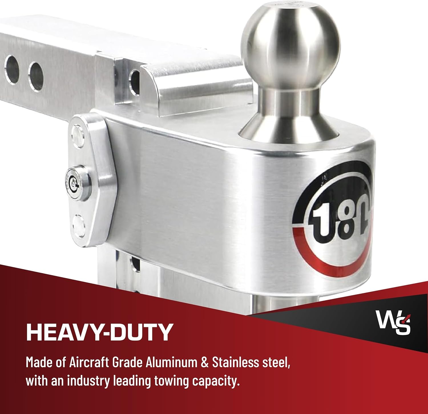 Weigh Safe Adjustable Trailer Hitch Ball Mount - 4" Adjustable Drop Hitch for 2" Receiver - Premium Heavy Duty Aluminum Trailer Tow Hitch w/Stainless Steel Tow Balls (2" & 2 5/16") - 12,500 lbs GTW
