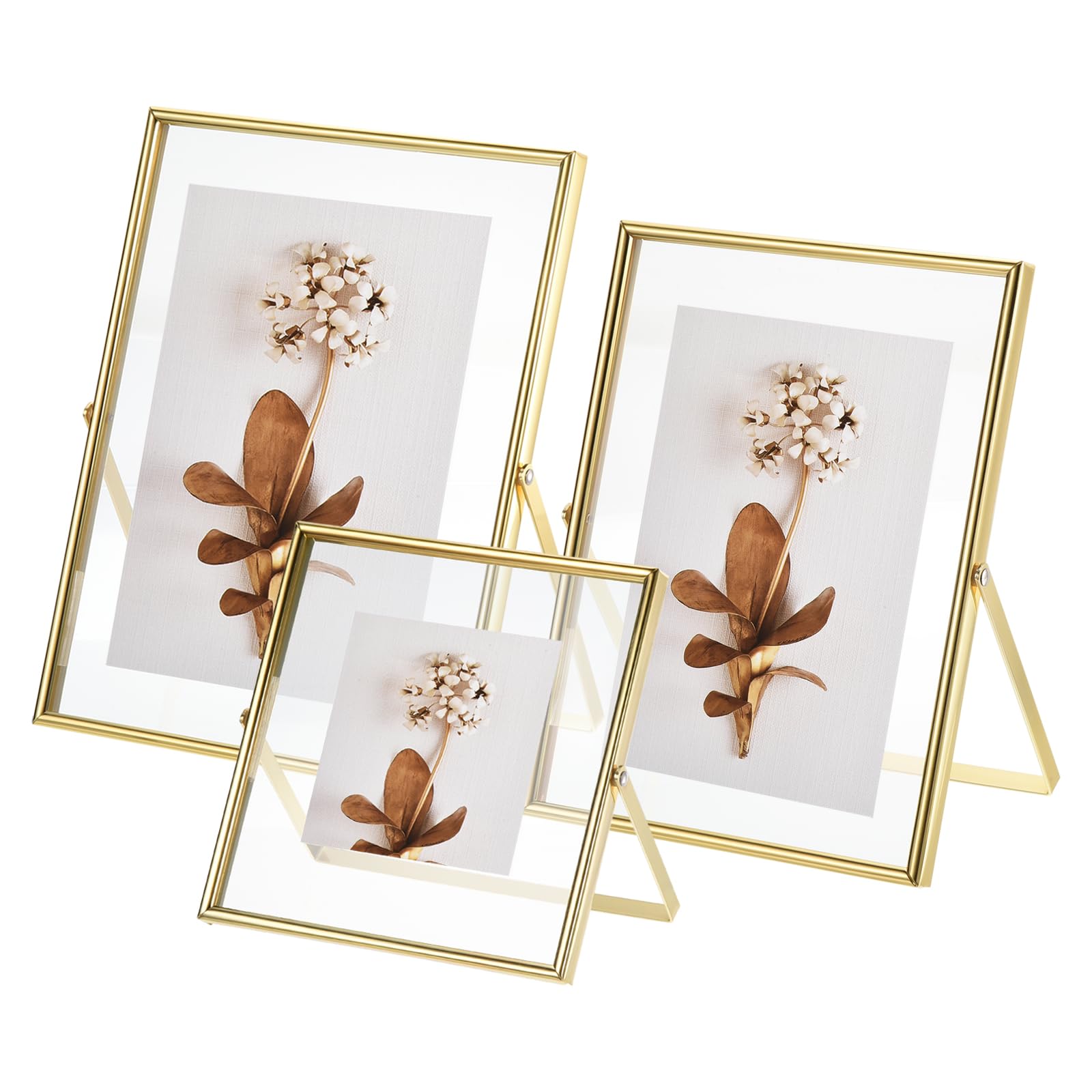 Cornice Portafoto In Metallo Galleggiante 6x8x8 Cm - Design Oro Per Decorazione Casa