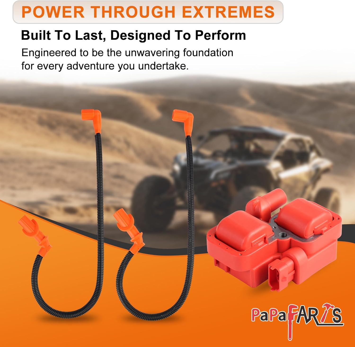 PAPAPARTS Ignition Coil and Spark Plug Wire w/Caps Compatible with Polaris Ranger 700 05-09, for RZR 800 08-10, for Ranger 800 10, for Sportsman 700 EFI 05-07, for Sportsman 800 05-15