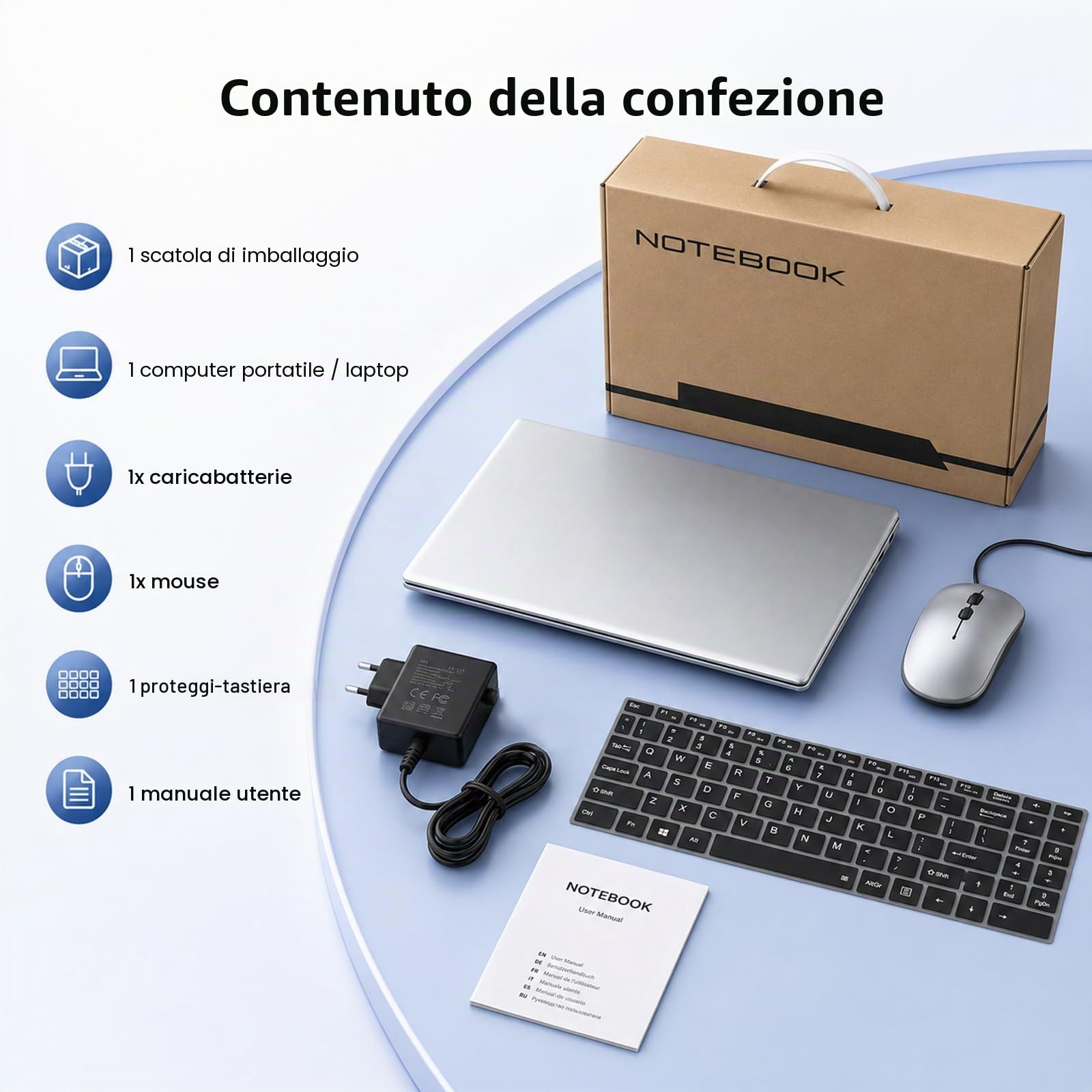 Kayoote 2026 PC Portatile 15.6 Pollici Win 11 Pro, Celeron 5205U Notebook, 8GB RAM 256GB SSD, Display IPS FHD 1920x1080, Tastiera Retroilluminata, Sblocco Impronta Digitale, USB 3.0, Mini HDMI