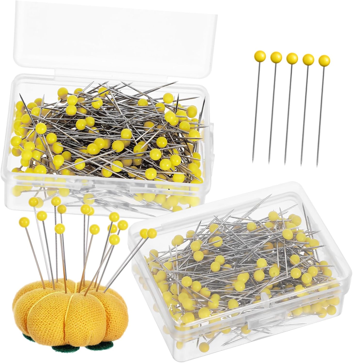 500Pcs Glass Head Pins for Sewing and Crafts Durable Straight Pins with Plated Wire for Jewelry Making Quilting and Multipurpose