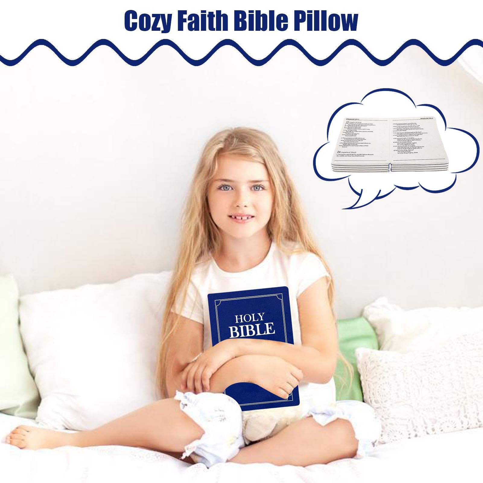 Cuscino In Peluche A Forma Di Libro Della Bibbia – 33x22 Cm, Apribile, In Cotone Morbido – Regalo Religioso Per Bambini E Adulti