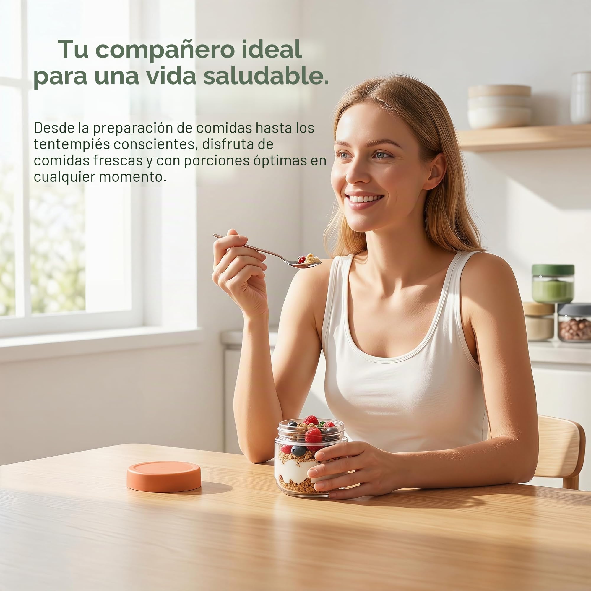 EONJOE Tarros de vidrio de 8 onzas con tapas, 1 taza, recipientes pequeños para pudín de chía, mermelada, aperitivos, yogur, avena durante la noche, caramelos, paquete de 6