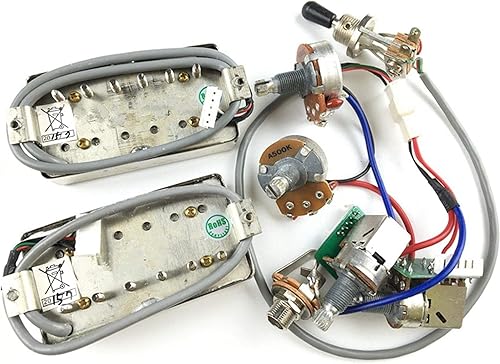 Miniatura 10 de 1 juego de pastillas ProBucker Alnico Bridge&Neck con ollas de arnés de cableado profesional e interruptores de 3 vías universales para guitarra