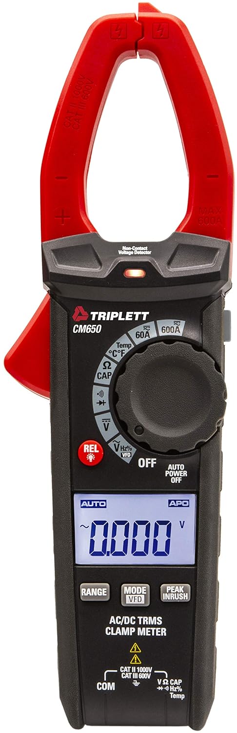 Triplett CM650 True RMS 600A AC/DC Clamp Meter
