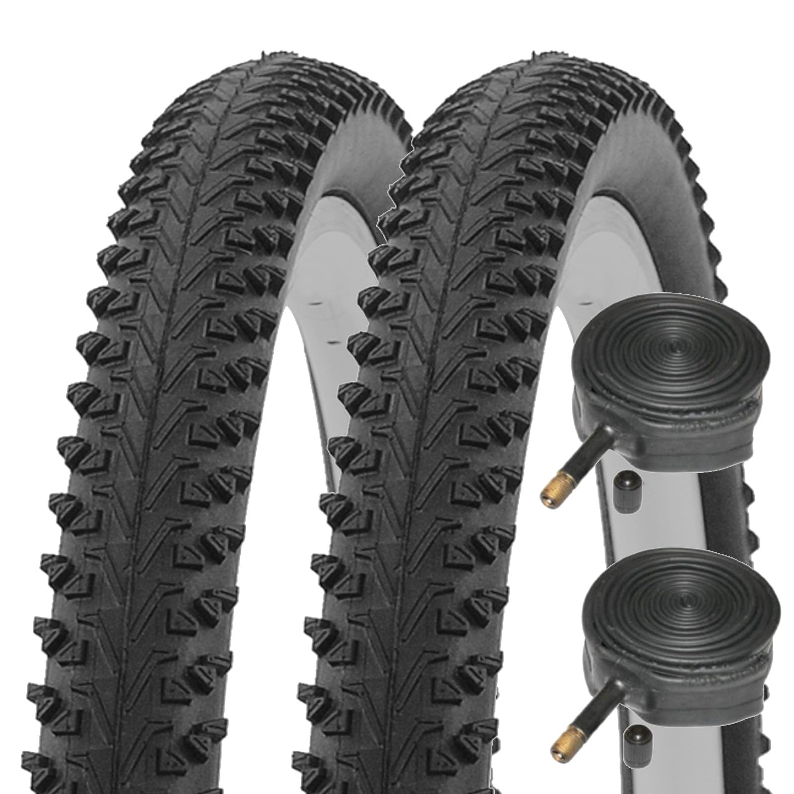 Contrast Swift 26" x 1.95 Semi-Slick Bike Tyres with Schrader Inner Tubes (Pair)