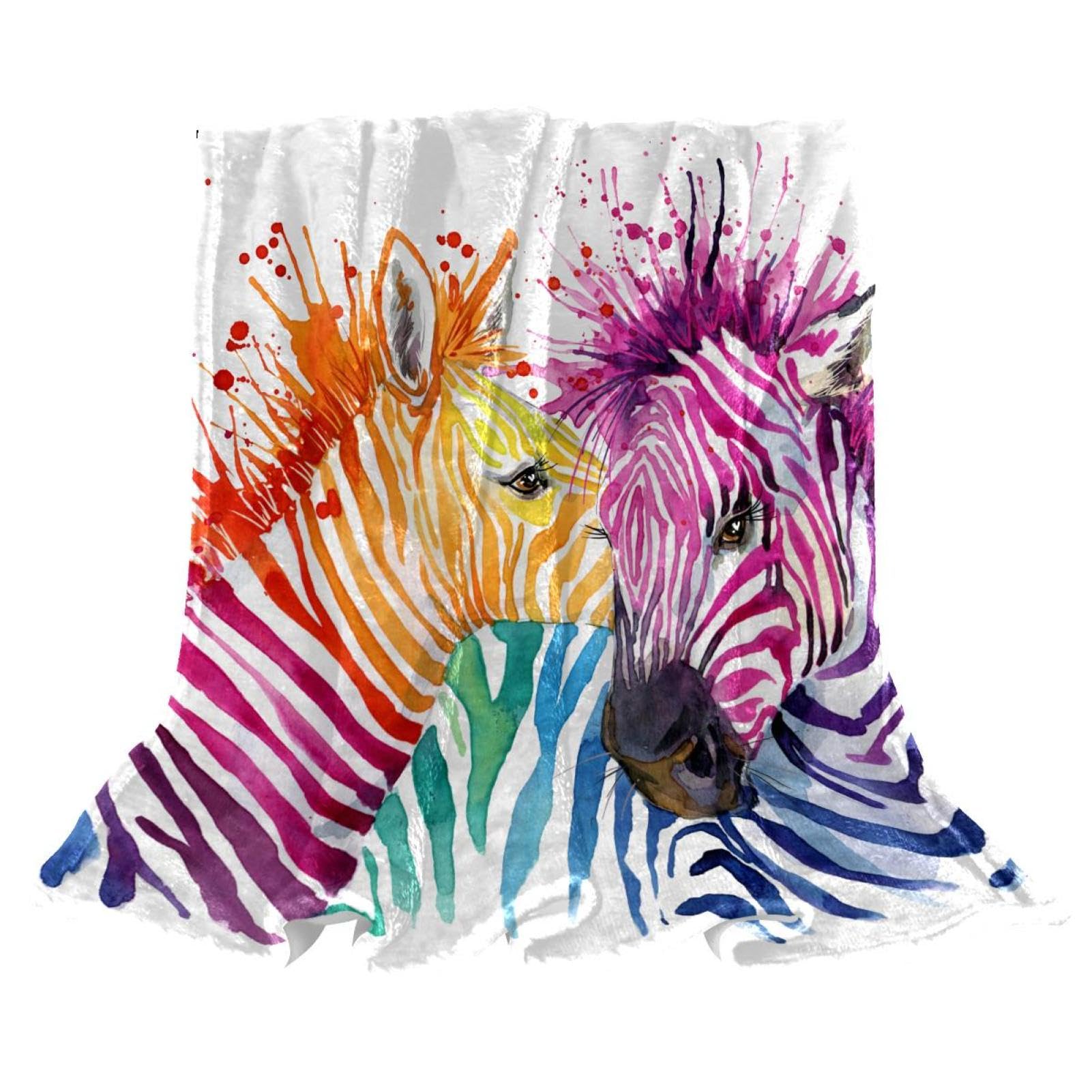 Couverture polaire cheval coloré pour vos soirées cocooning au salon