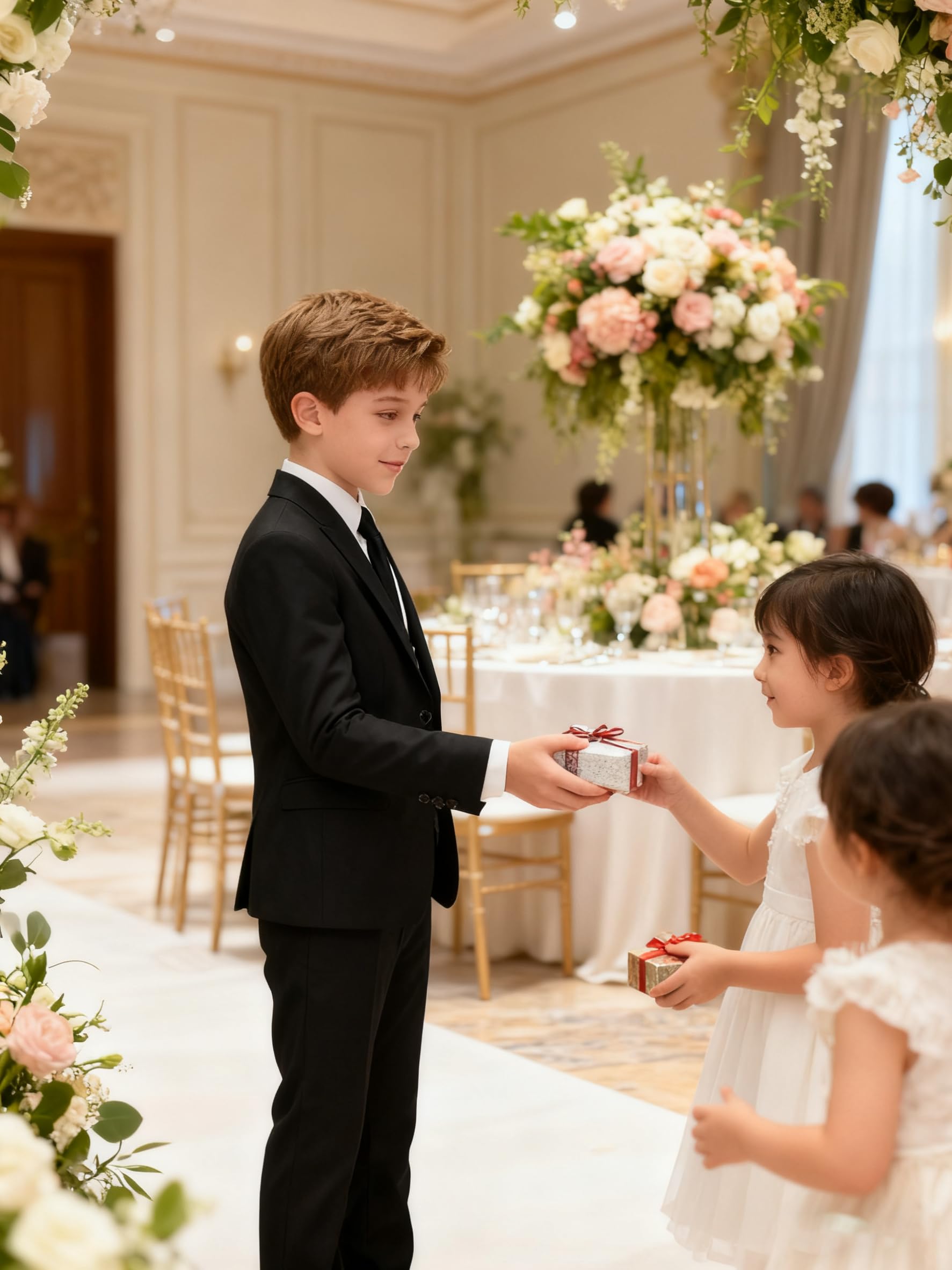 Anzug für Jungen, 5-teilig, Jungenanzüge mit zweireihigem Smoking für Hochzeit, Ringträger, Outfit, Schulkleid, Kleidung