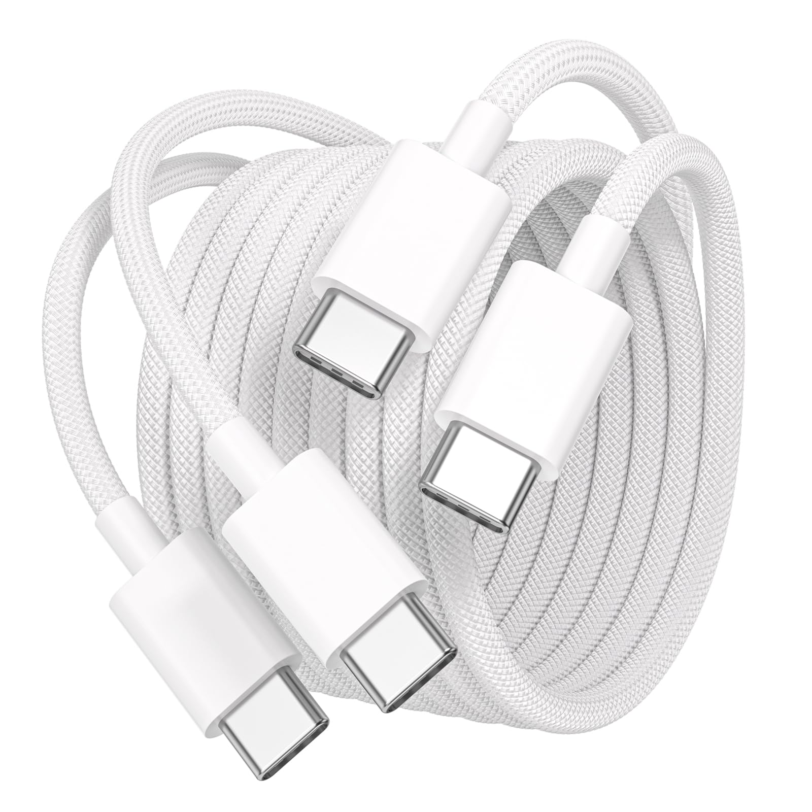 Quntis 2Pcs Cavo USB C USB C PD 60W, Cavetto USB C Type-C Intrecciato Ricarica Rapida Compatible con iPhone 15 Pro Max Plus/Samsung Galaxy/iPad Pro/MacBook/Google Pixel, Filo USB C Tipo C 1M