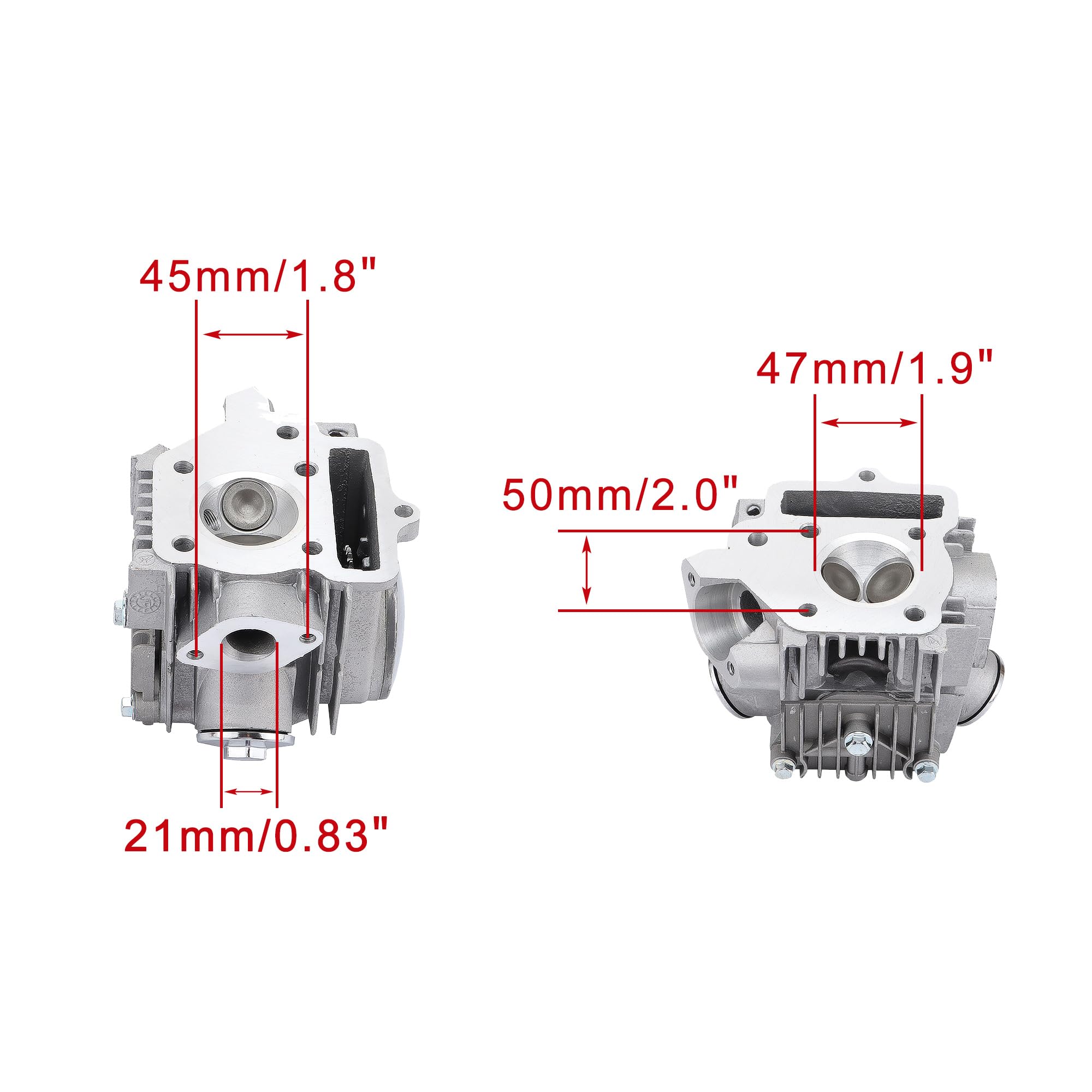 WOOSTAR Culasse Complète 47mm Avec Soupapes 65mm Et Bougie A7TC | Pour CRF70 TRX70 XR70 Pit Bike 70cc