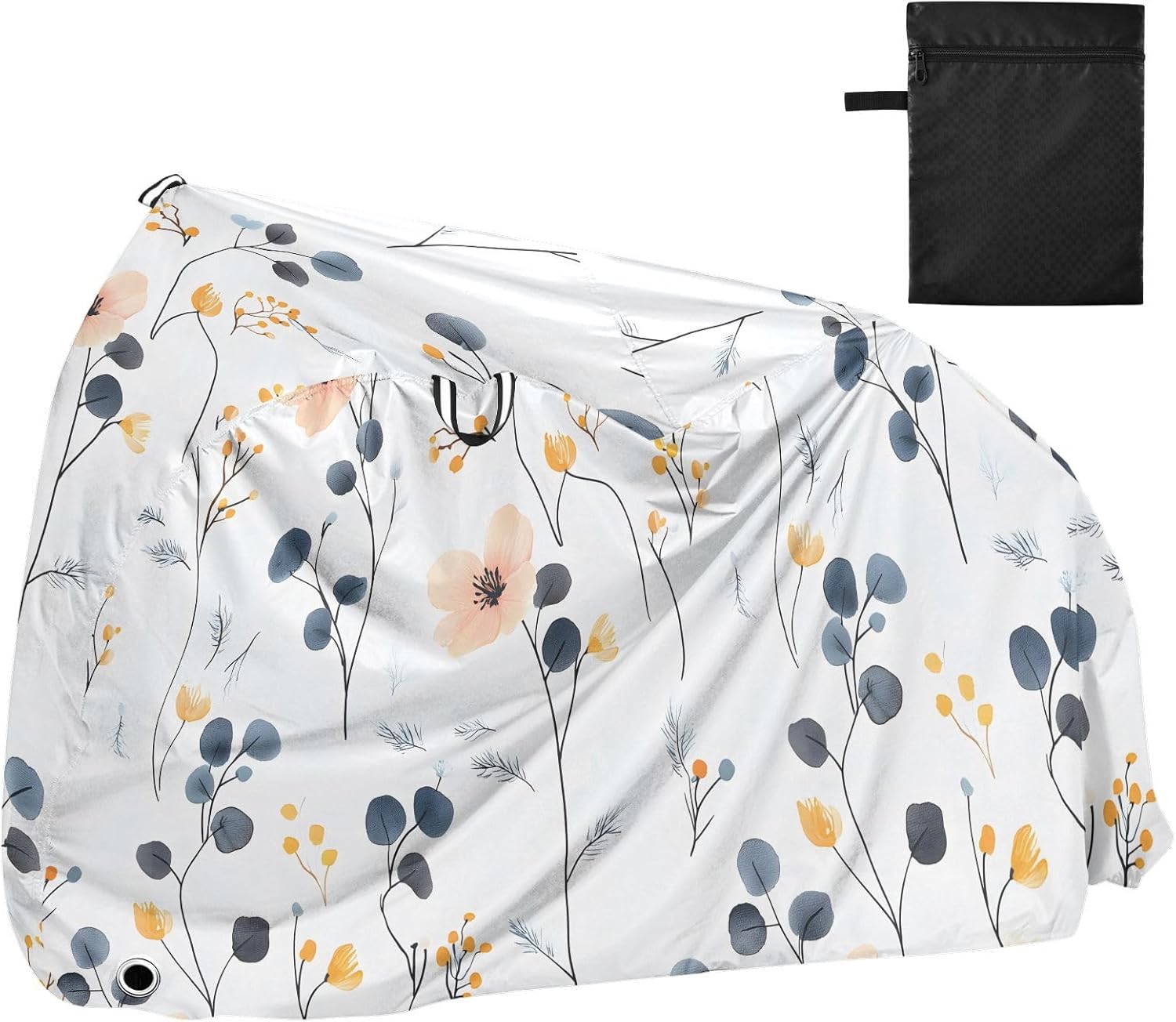 ALAZA Wild Flowers Floral Boho Bike Cover Waterproof Outdoor Ebike Bicycle Covers Tarp Protection for 1/2 Bikes, Sun UV Dust Wind Proof