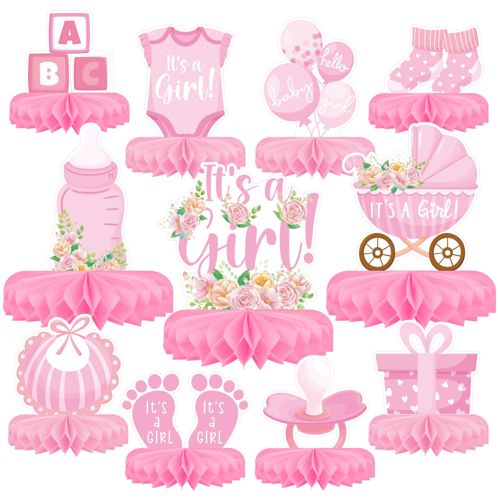 Happy Birthday Decorations - Honeycomb Centerpiece Set -20