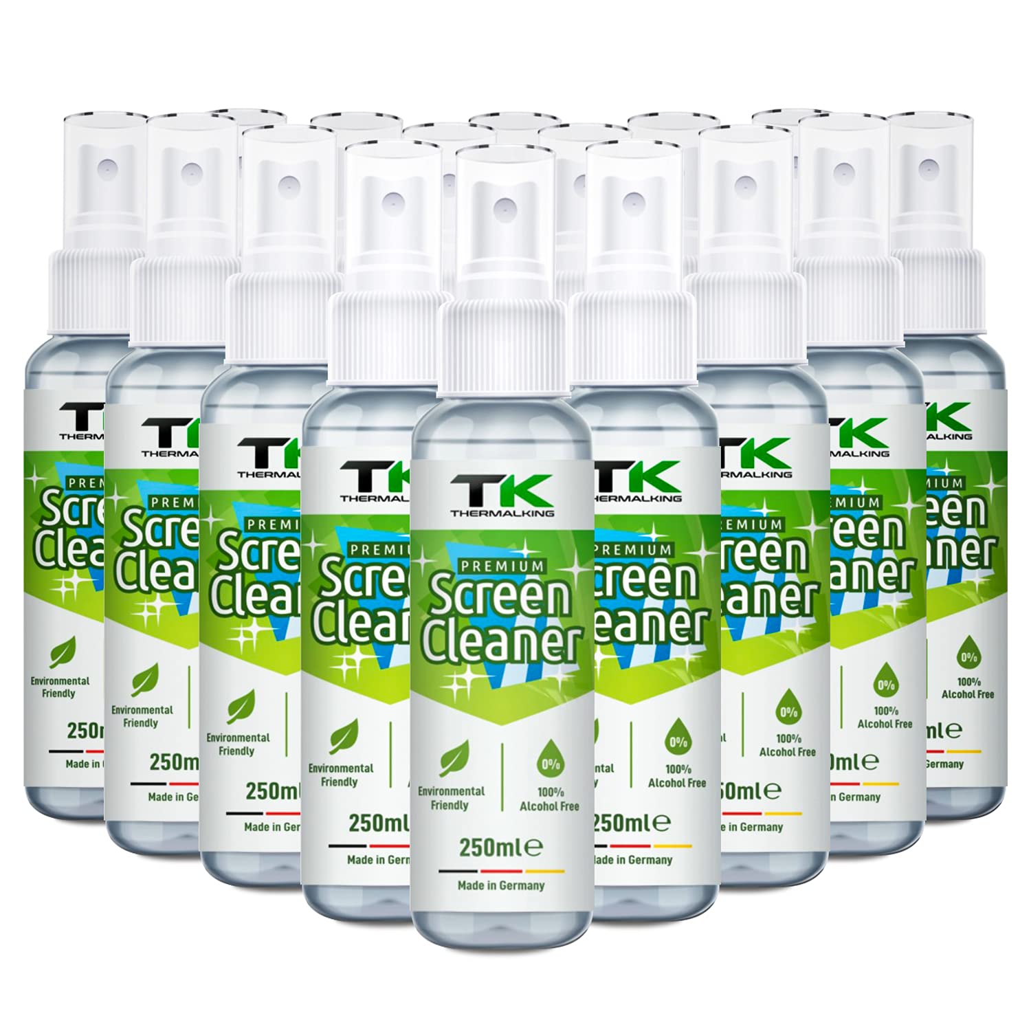 Bildschirmreiniger für Laptop - Display Reiniger für tft/tv/Monitor - Screen Cleaner Spray für LCD - Fernseher Reinigung (16x250 ml)