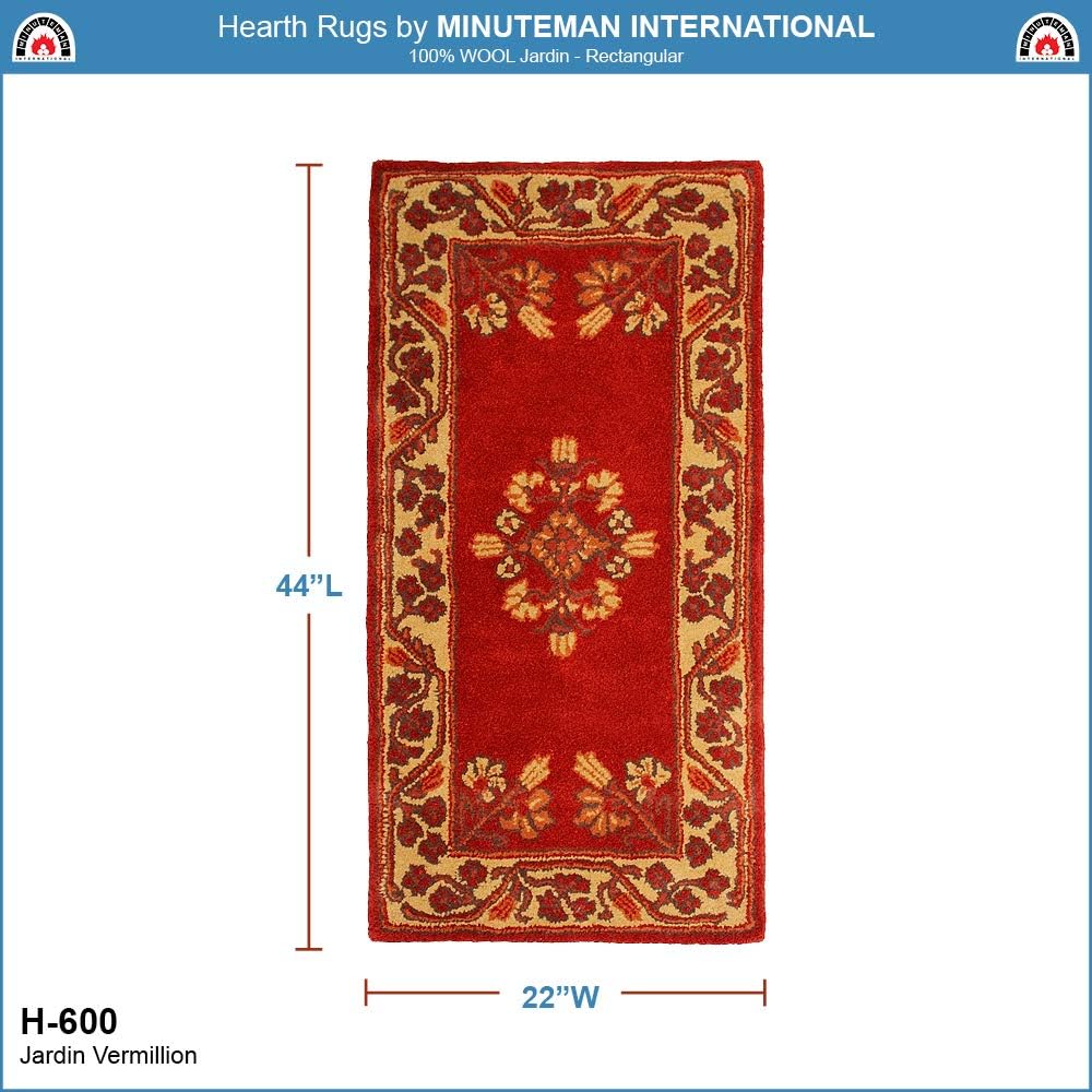 Minuteman International Vermillion Jardin Wool Hearth Rug, Rectangular