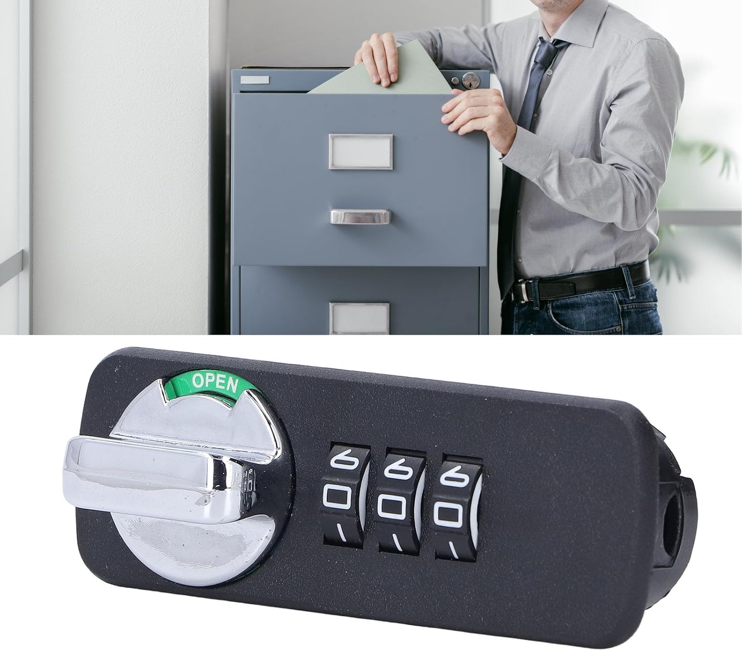 Focket 3 Digit Combination Cabinet Lock, High Security Mechanical Password Lock, Easy Installation, Cabinet Combination Lock for Cabinets, Toolbox, File Cabinets, Focketw9g5vzrcmf
