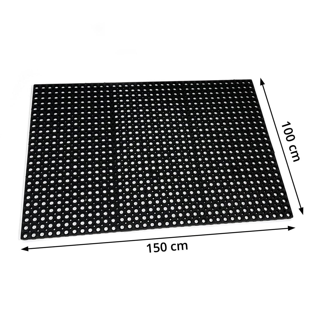 Pavimento alveolar de Base Abierta (autodrenante) - 150 cm x 100 cm x 23 mm - Caucho Negro