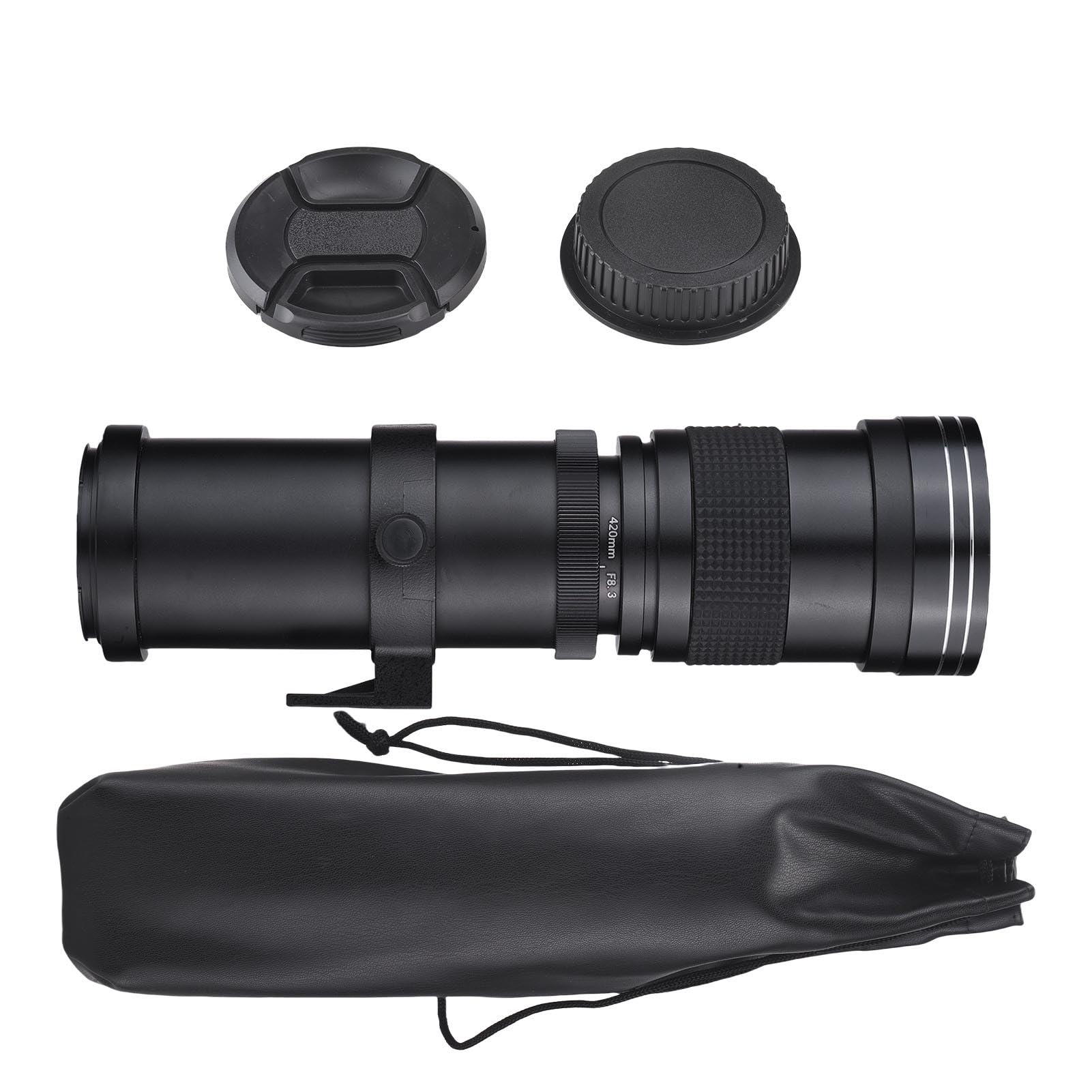 Andoer Objetivo de zoom para cámara MF F/8.3-16, 420-800 mm, montaje en T, universal, rosca 1/4, repuesto de superteleobjetivo completo compatible con cámaras EF/EF-S