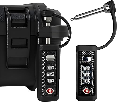 Miniatura 7 de Cerradura de caja táctica aprobada por la TSA  Funda protectora de goma y monoeje resistente a cortes  Candado seguro de un solo eje para armas,