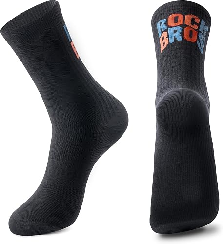ROCKBROS Cycling Socks,Crew Length,Breathable Quick-Drying Bike Socks,Stretchy F