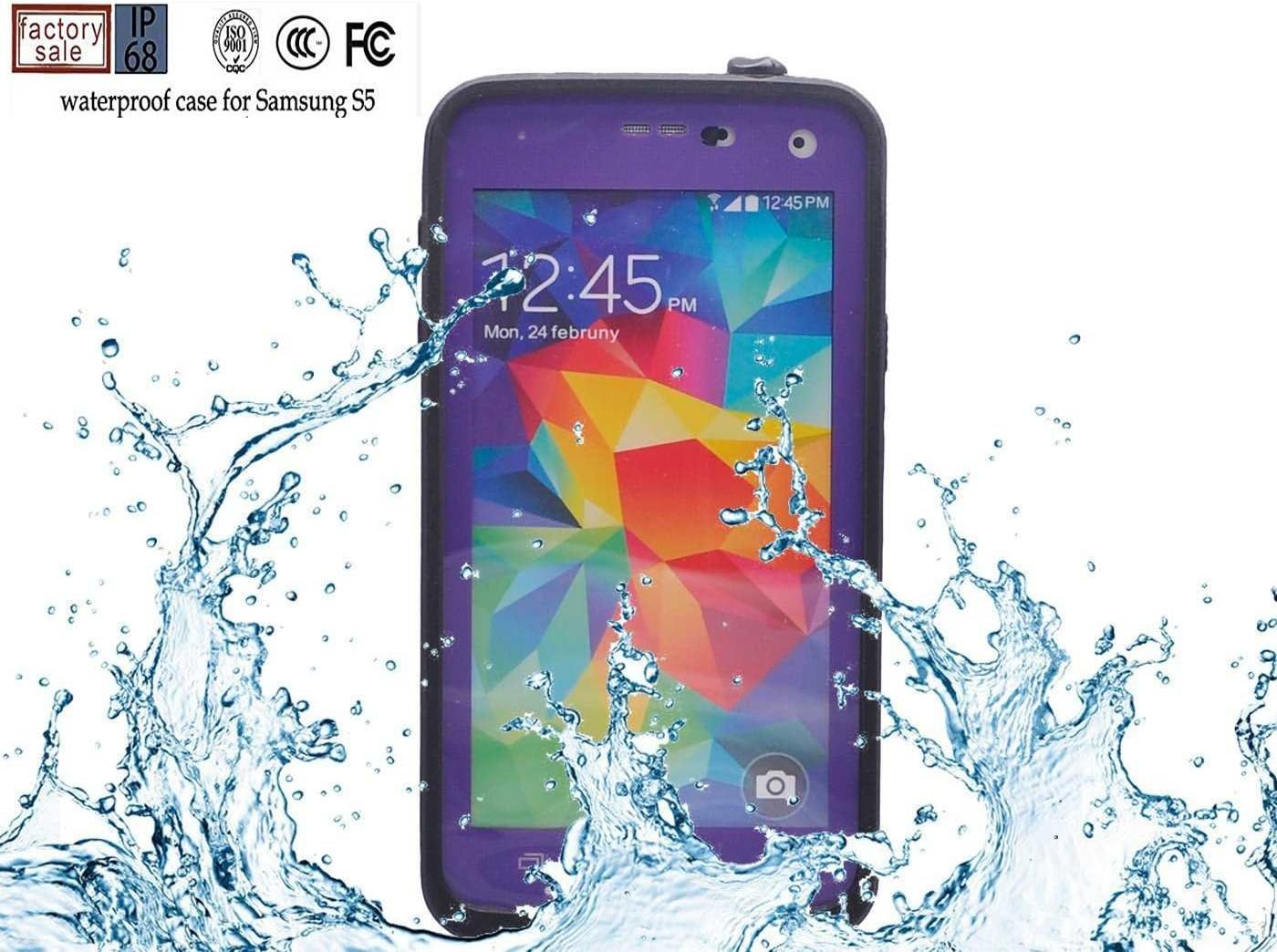 Nancy's Shop Waterproof Dustproof Snowproof Shockproof Hard Armor Protective Cover Case for Cell Phone Samsung Galaxy S5 I9600 Sv S V (2-Purple)