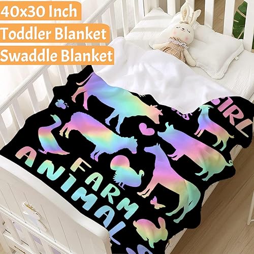 Miniatura 3 de Manta con diseño de animales de granja, regalo para niños y niñas, amantes de los animales de granja, adorable diseño de animales, súper suave,