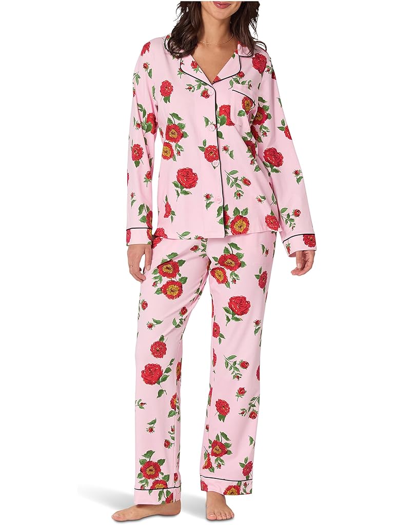 Pink Bedhead PJs Long Sleeve Classic Cotton Knit Pajama Set