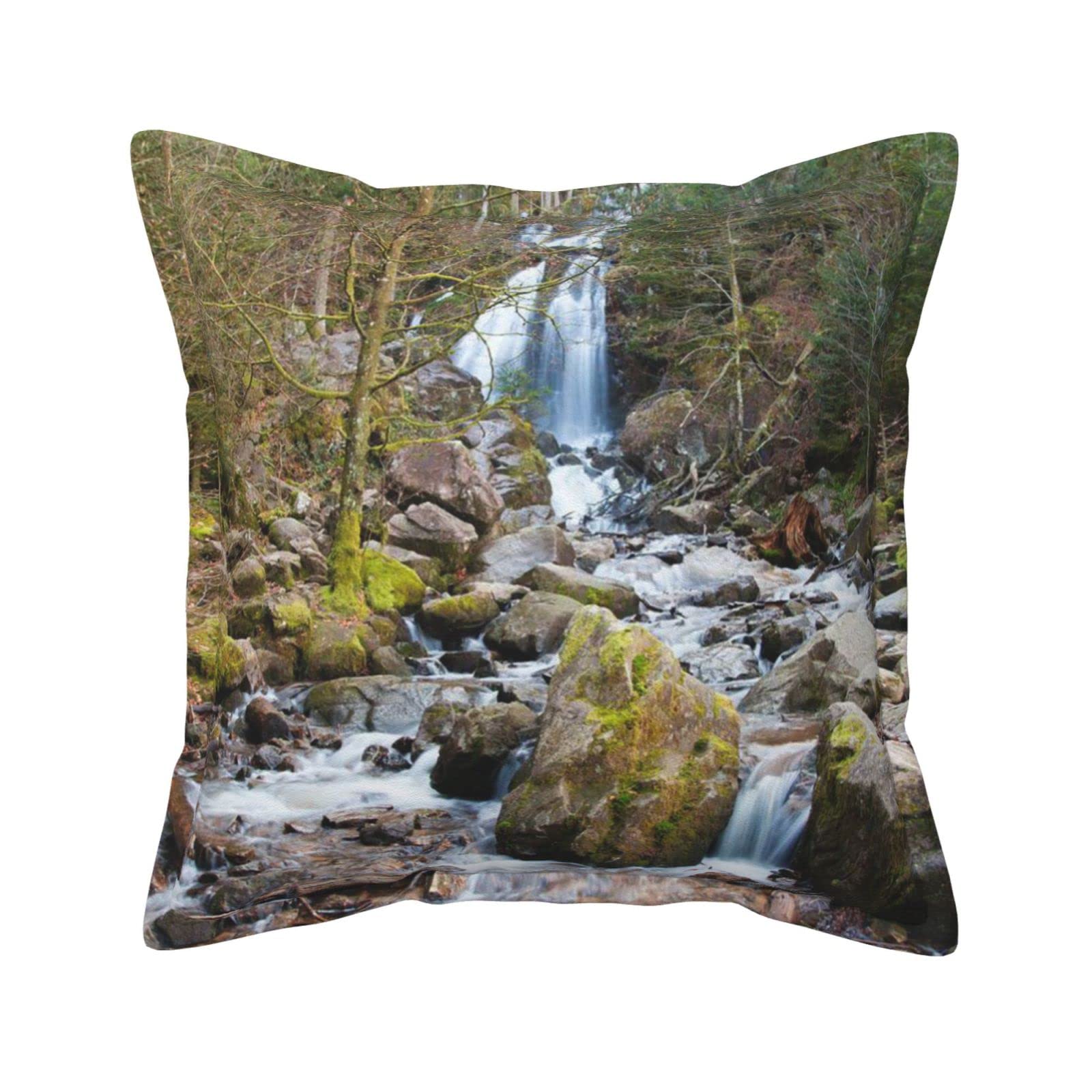 Housses de coussin en similicuir de haute qualité décor de cascade