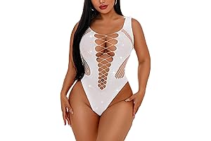 Sparkling Fishnet Rhinestone Bodysuit: Seductive Lingerie for Women