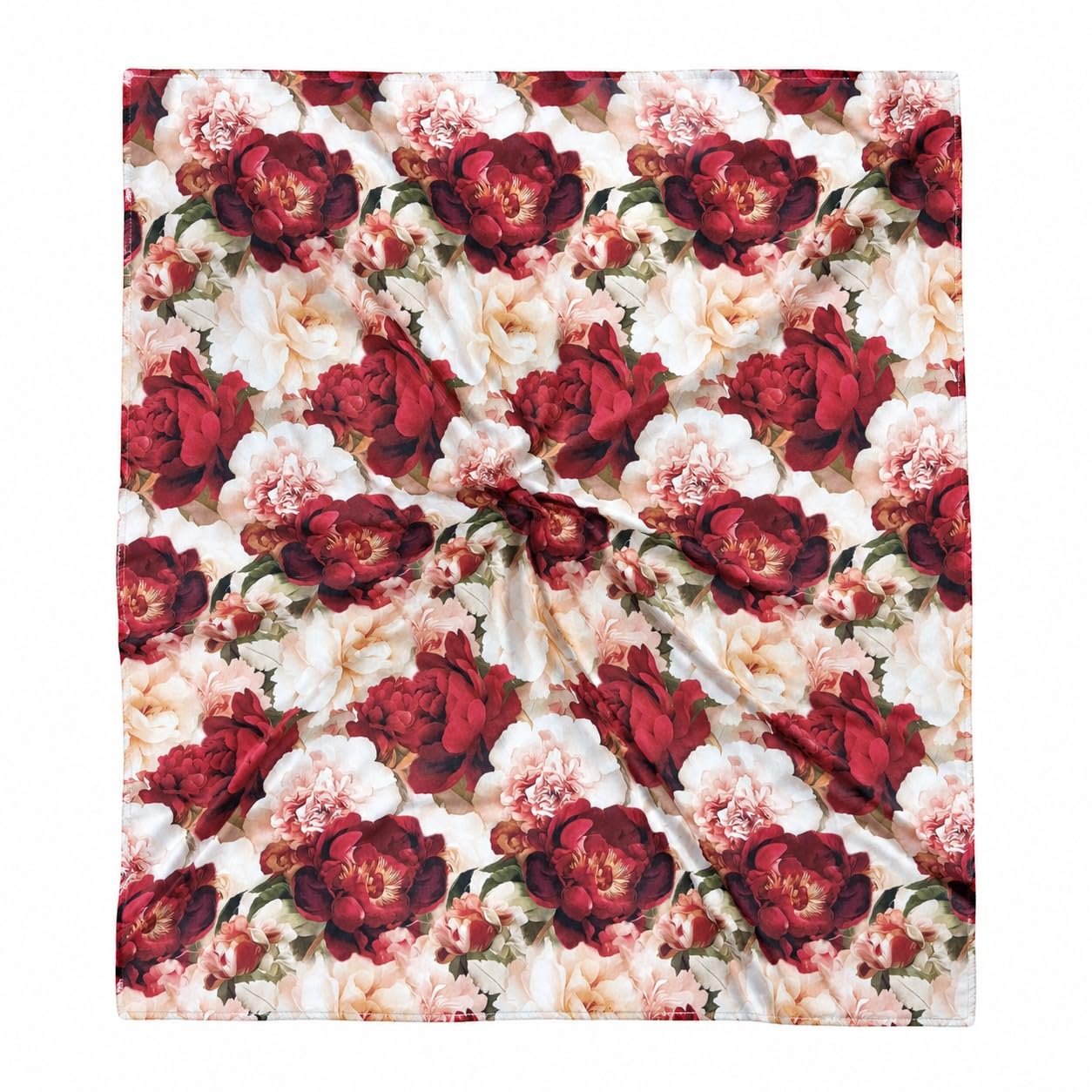 Premium Satin Silk Digital Print Fabric, 2.5 Meters, Maroon Burgundy Cream Vintage Rose Floral, Unstitched Material for Gowns, Sarees, Lehengas, Kurtis-image-12