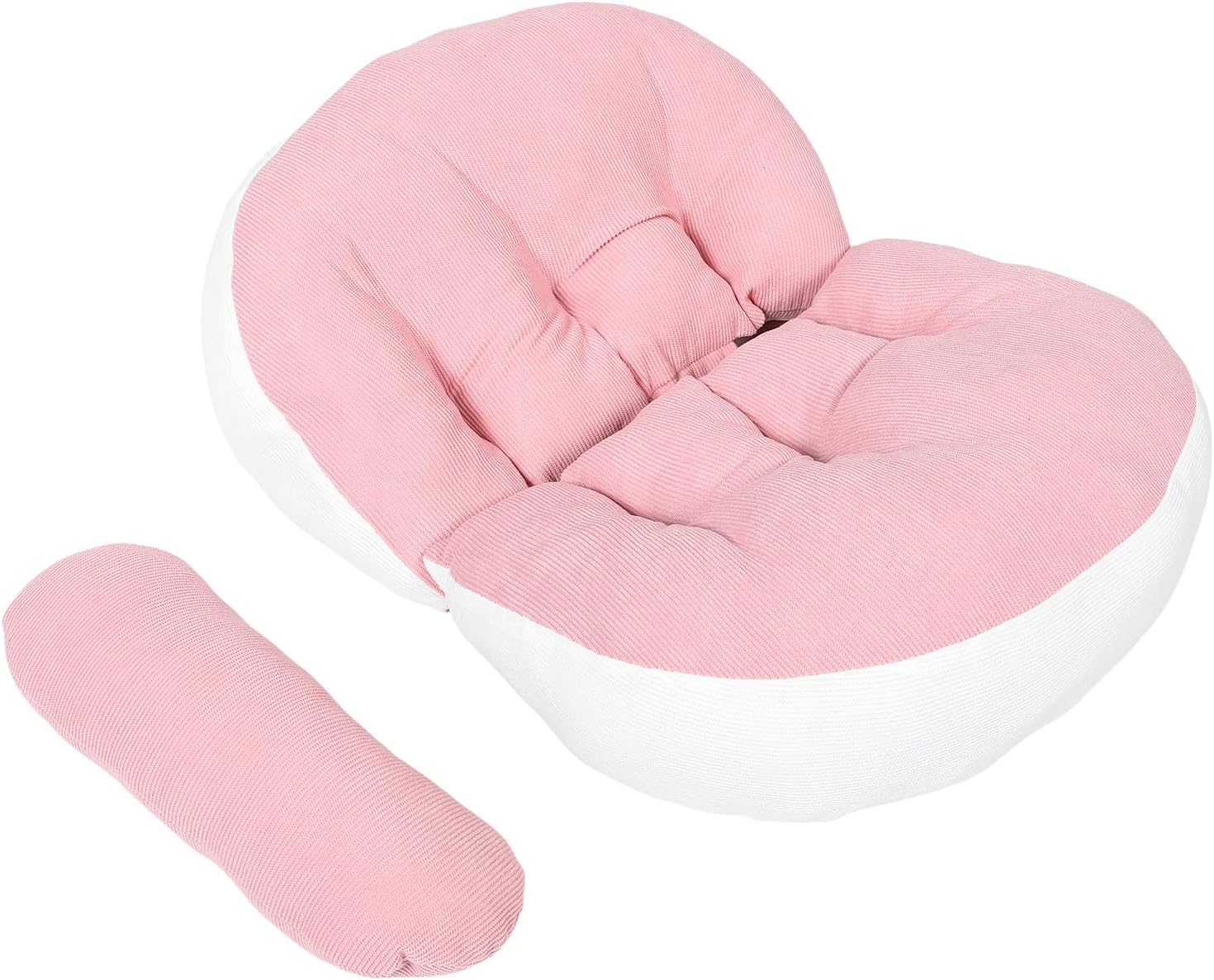 U Shaped Pregnancy Pillow for Pregnant Women Soft Maternity Pillow with Belly and Back Support for Pregnancy Pink Cotton Cover for Sleeping and Nursing