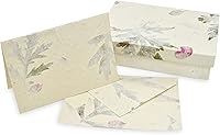 Handmade Nepali Lokta Paper Greeting Cards Set - 15 Forest Wanderer Cards with Envelopes & Gift Box, Sustainable Himalayan Artisan Craft