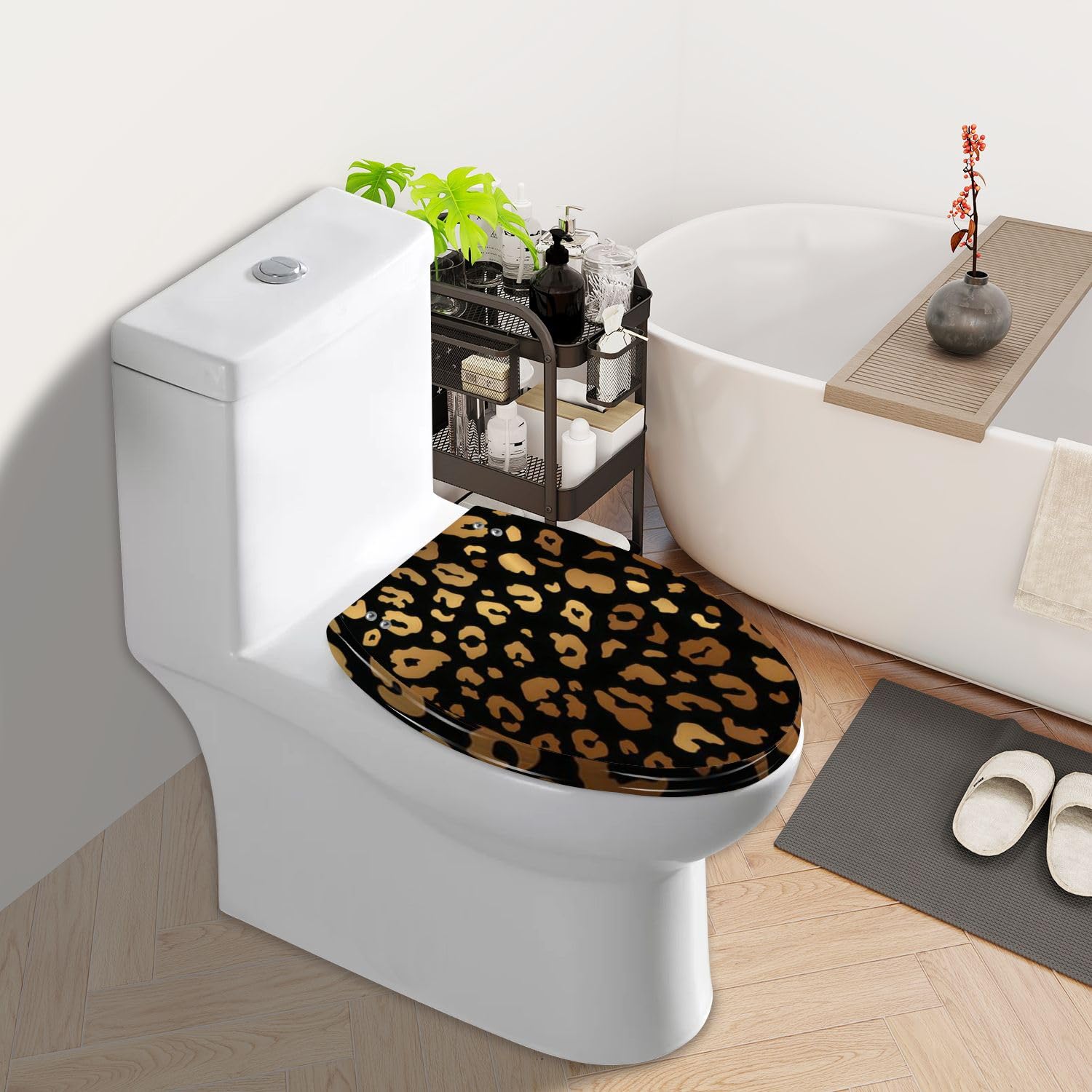 Asiento de inodoro genérico alargado de resina para uso en el baño.