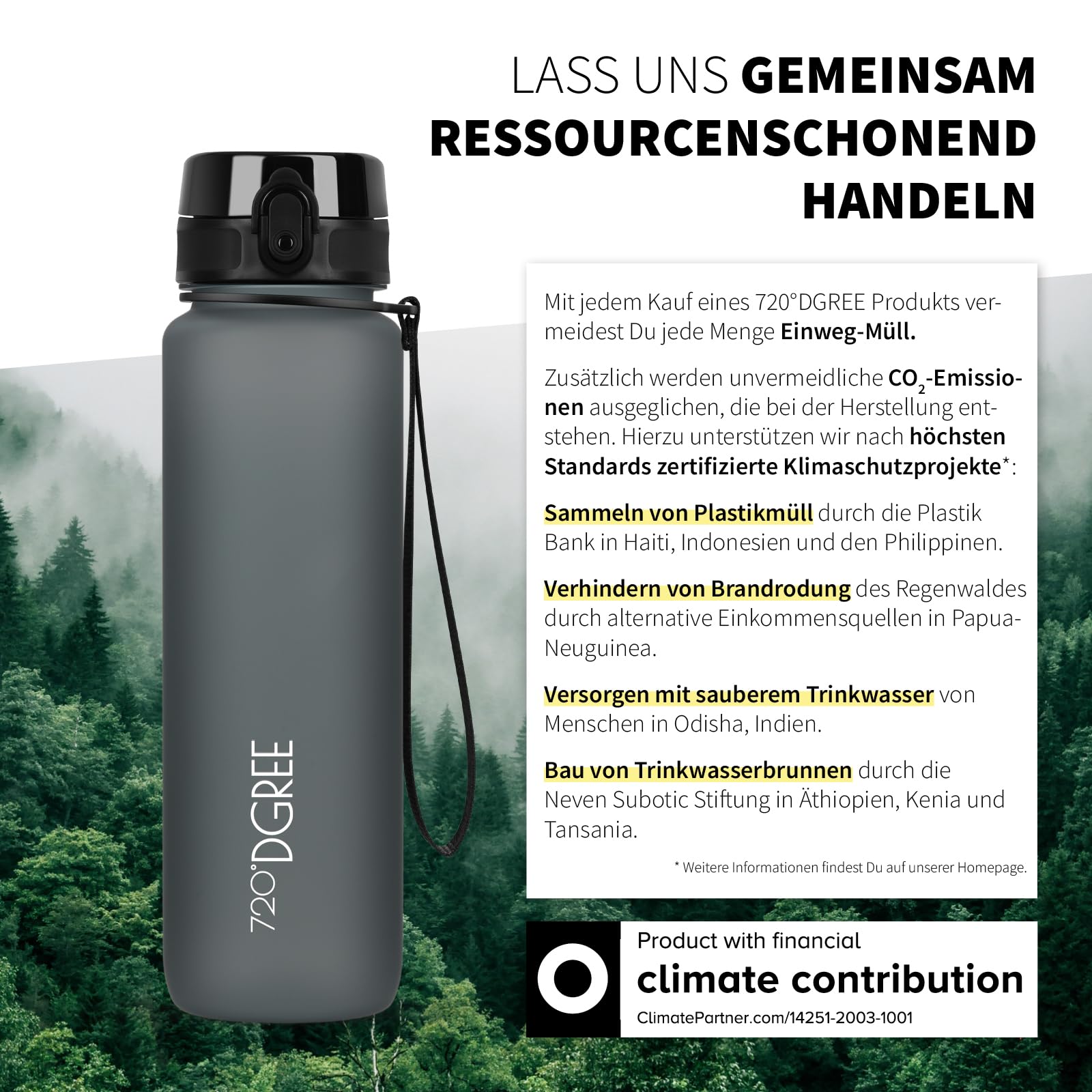 720°DGREE Trinkflasche “uberBottle“ +Sieb - 350ml, 500ml, 650ml, 1000ml, 1,5l, 2l - BPA-Frei - Wasserflasche für Sport, Schule, Kinder, Fitness, Gym, Fahrrad, Outdoor - Leichte Tritan Sportflasche - 4