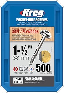 Kreg Zinc Pocket-Hole Screws - 38mm1.50, #8...,