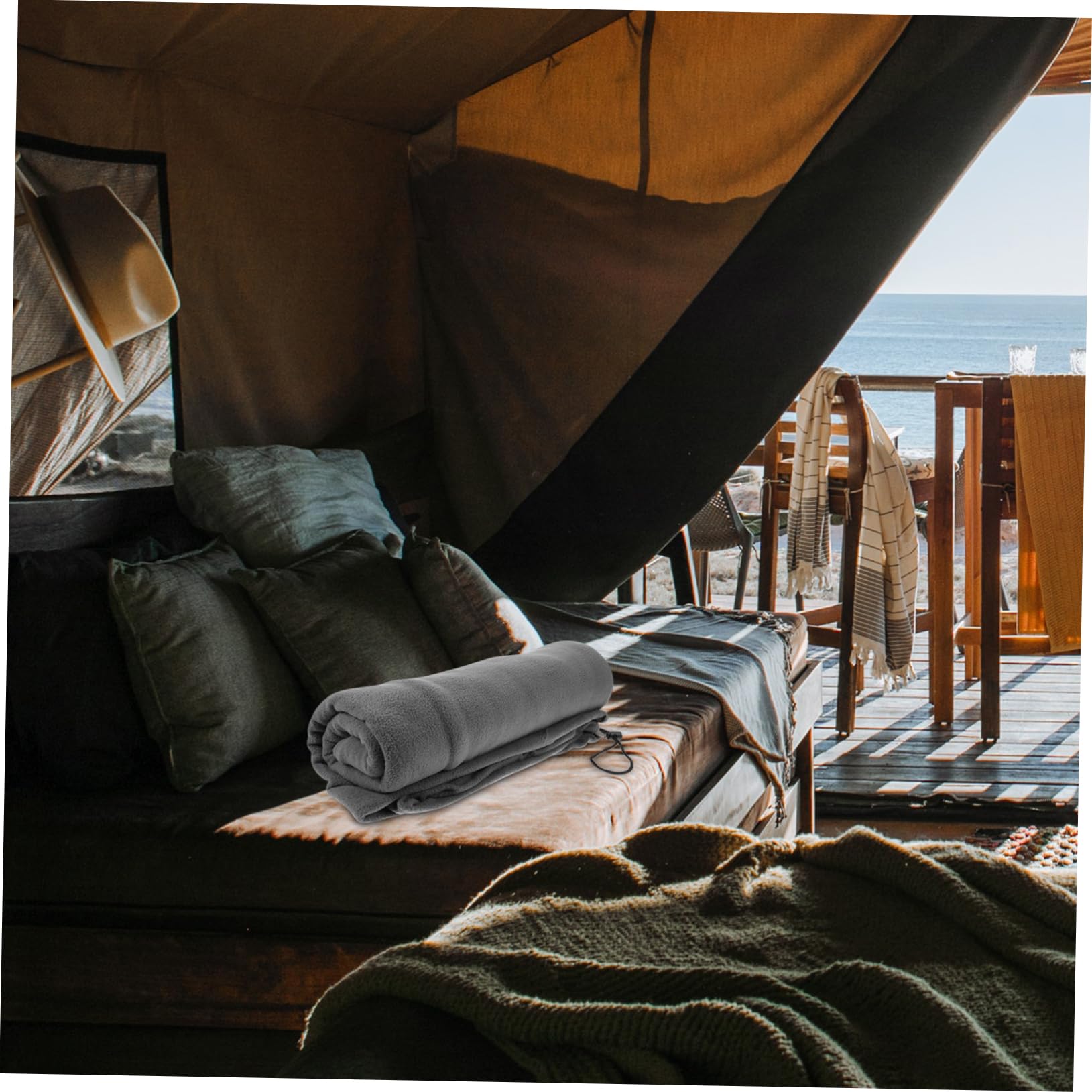 WOONEKY Sleeping Bag Super Compact Fleece Blanket for Hiking Sleeping Bags Camping Bedding Sleeping Bag Liner