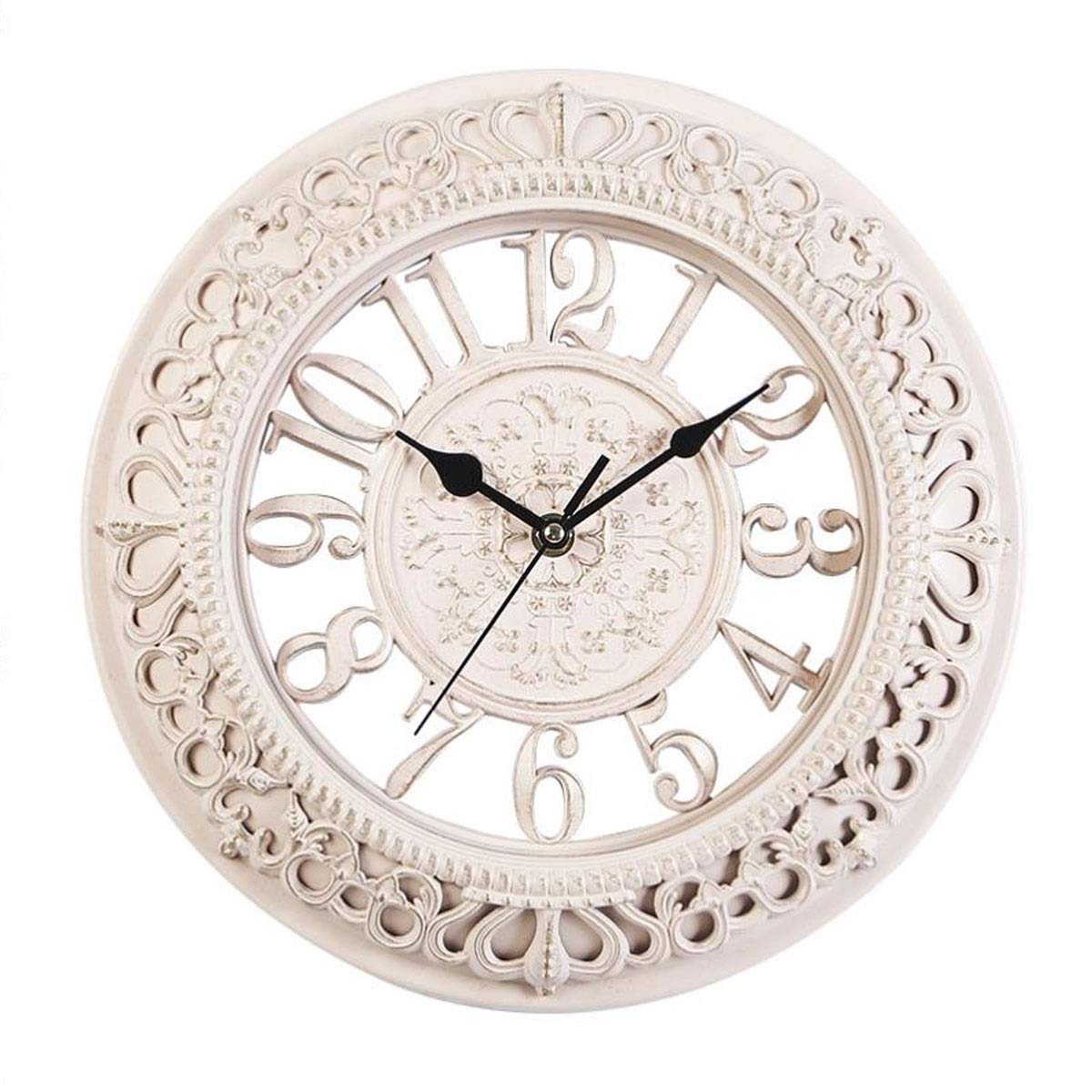 KRXSOBNV wall clock, 12 Inch Wall Clock Retro Round Silent Arabic Numeral Decoration for Living Room Bedroom Kitchen(Pink)