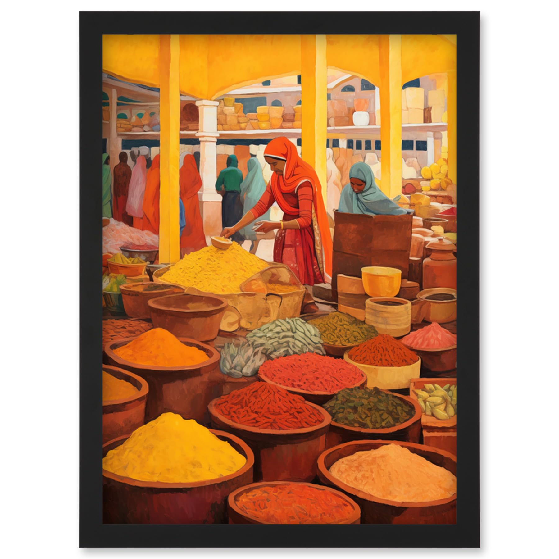 Artery8 The Spice Market Asian Herbs And Spices Colourful Kitchen Wall Art PrintA4 Size from B&Q