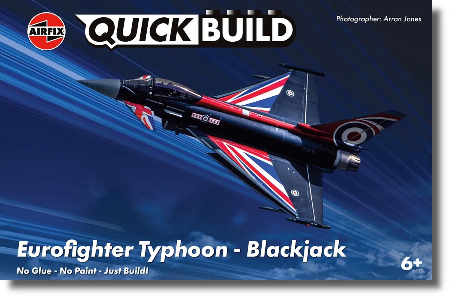 Airfix J6059 QUICKBUILD Eurofighter Typhoon - Blackjack, Quickbuild Aircraft, for ages 6+