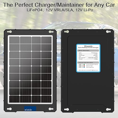 Miniatura 2 de Cargador de batería solar Pro de 12 V 20 W - Controlador MPPT inteligente integrado impermeable para automóviles, barcos automotrices y remolques de