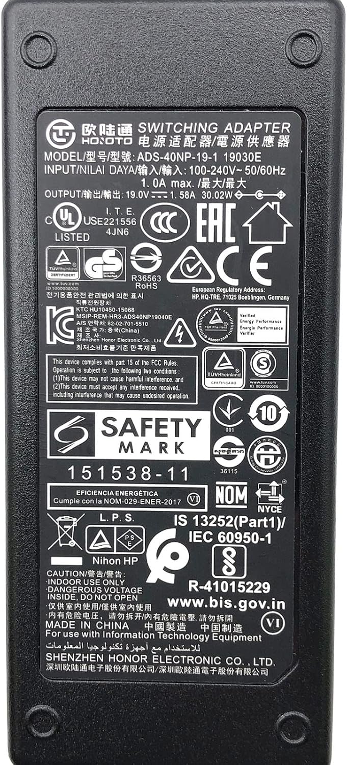 Hoioto 30W ADS-40NP-19-1 19030E AC Adapter 19V 1.58A Power Supply 5.5x2.5 mm with Cord image 2