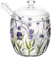 LYOR - Meleira de Cristal com Pegador Lavanda Hand Painting 8,5cm x 11cm