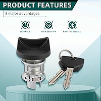 Vista 6 de AUTOKAY Cilindro de encendido y llave para Dodge Ram 1994-1996/Grand Caravan 1993-1995