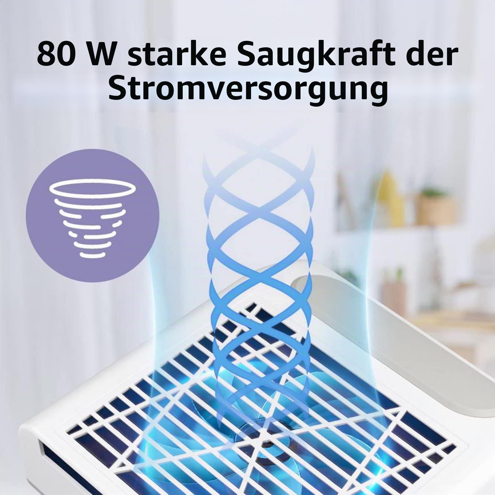 Nagel Staubsauger Professionelle Staubabsaugung Nagelstudio & Zuhause, 80W Leistungsstarker Nagelsauger mit Filter,2 Stufen&einstellbare Geschwindigkeit,Leiser Nagel Staubabsaugung Pink