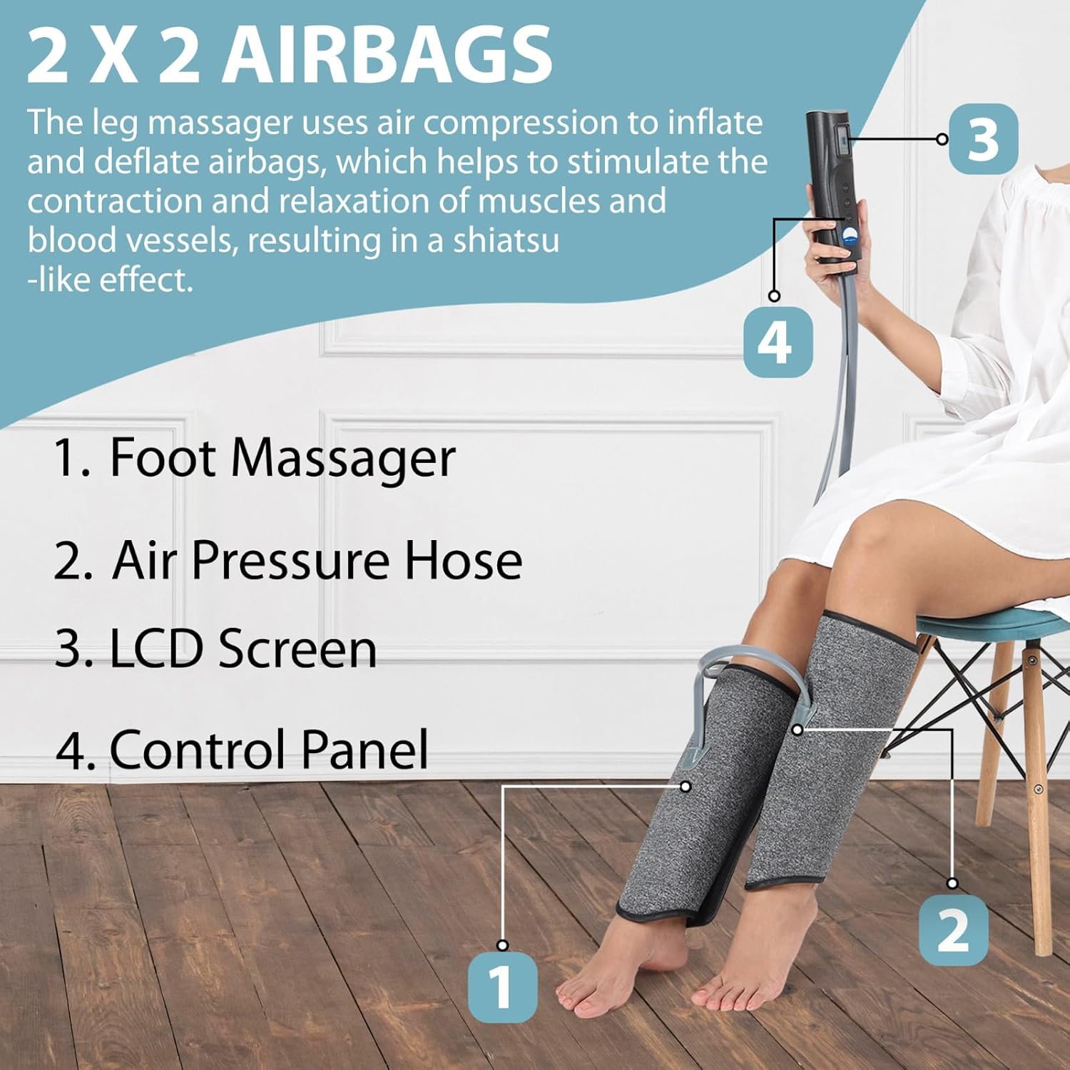 ARG Arogya Air Pressure Leg Massager with Heat & Air Compression for Pain Relief & Relaxation Improves Blood Circulation and reduces Muscle Pain, Multipurpose Use Arm, Calf, Leg & Foot Massager ARG Arogya Air Pressure Leg Massager with Heat & Air Compression for Pain Relief & Relaxation Improves Blood Circulation and reduces Muscle Pain, Multipurpose Use Arm, Calf, Leg & Foot Massager