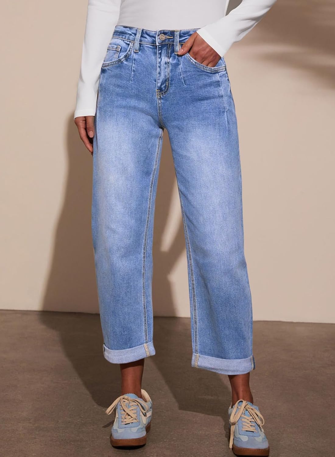 Astylish Jeans for Women Straight Leg High Waisted Stretchy Bootcut Leg Jean Trendy 2025 Relaxed Fit Denim Pants - Image 2