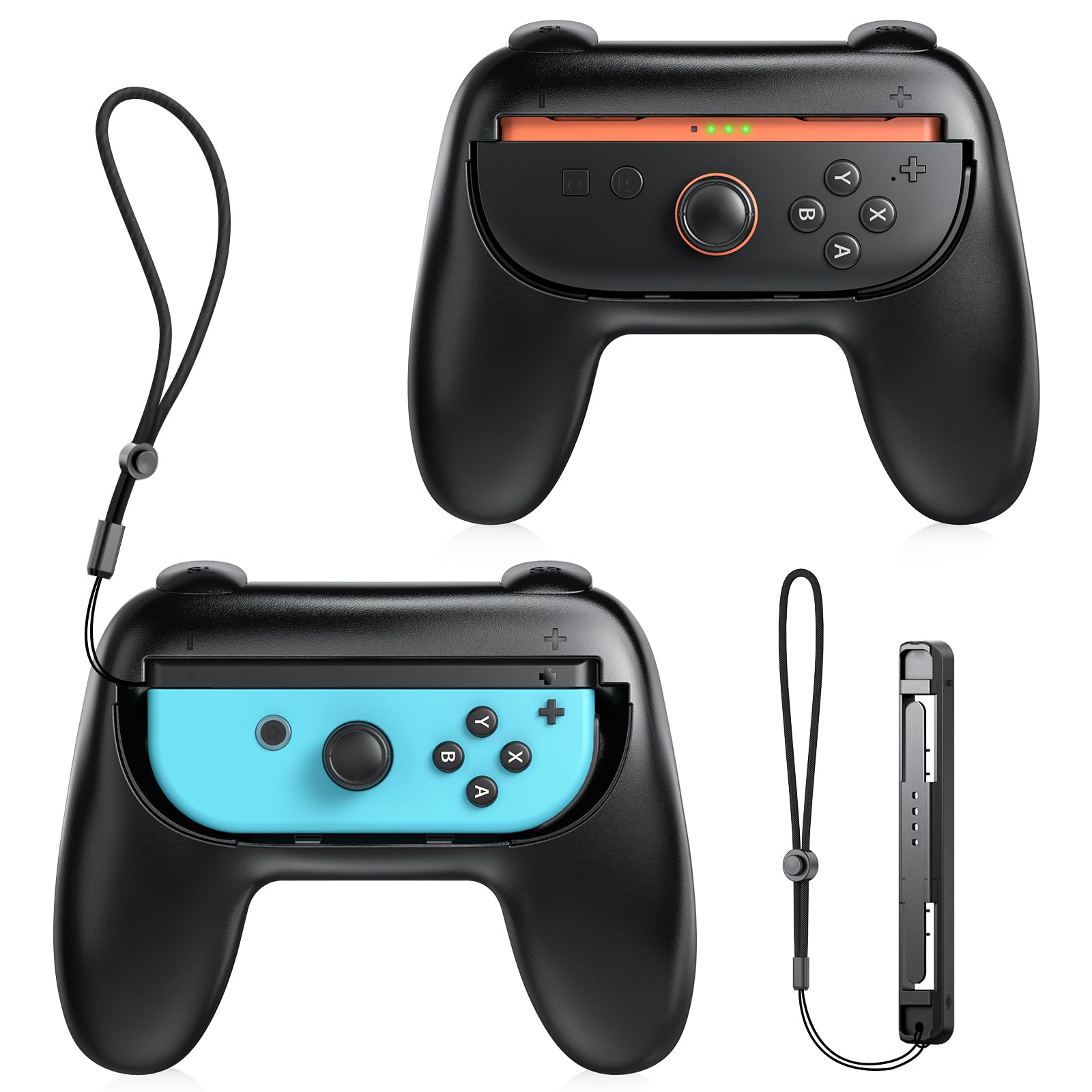 FYOUNG Griffe Halterung für Nintendo Switch 2/1 & Switch OLED - Controller Grip für JoyCon 2 Halter Zubehör - Schwarz (2 Pack)