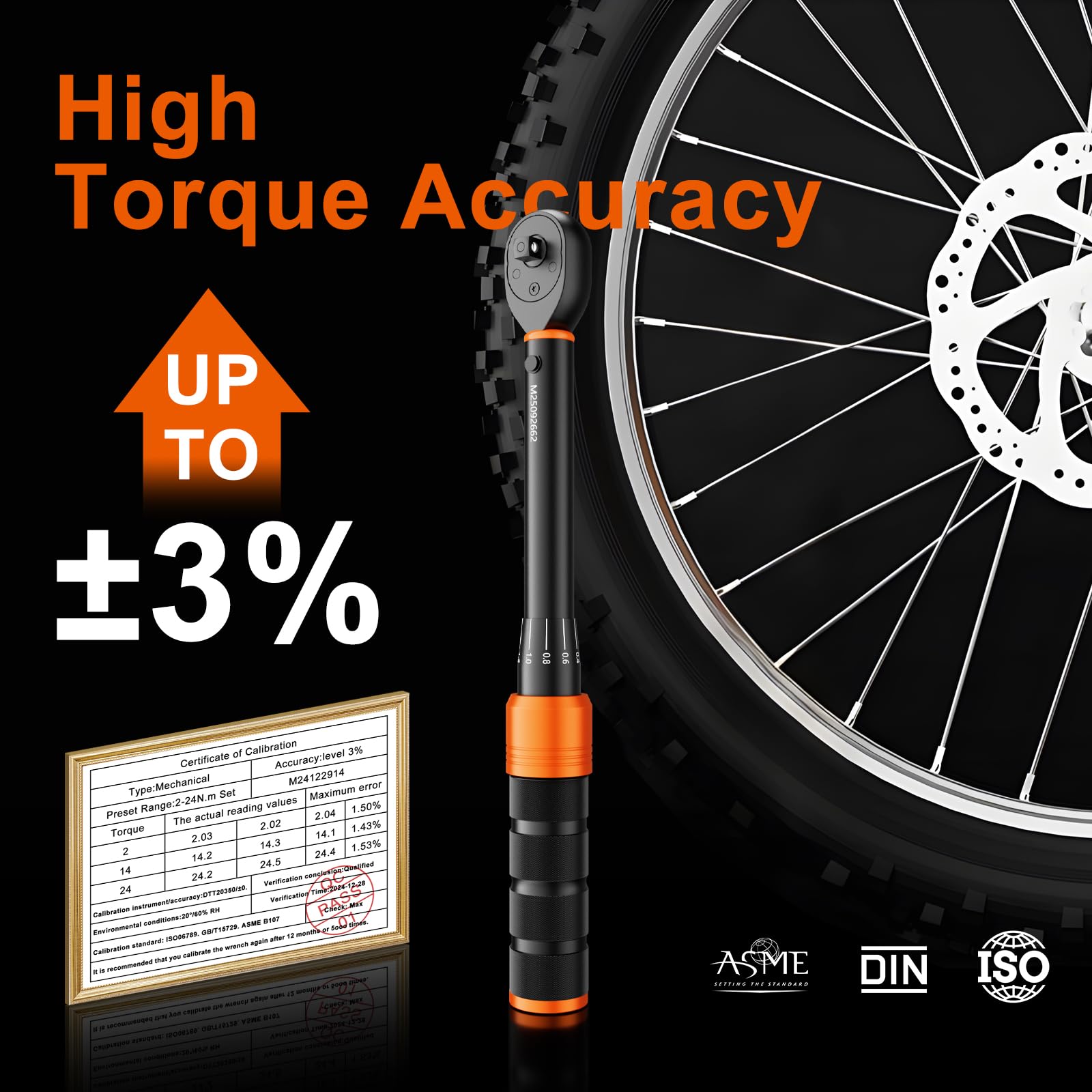 AivaToba Klucz dynamometryczny do roweru 1/4", 2026 Upgrade 13-częściowy klucz dynamometryczny, 2-24 Nm, z grzechotką 72 zębów, dokładność błędu ±3%, drążek przedłużający, adapter 3/8"